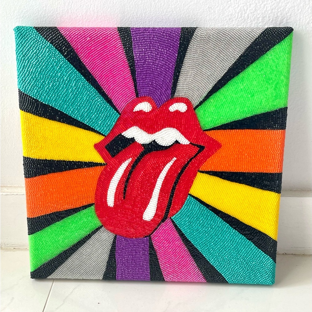 Iconic colorful beaded wall art piece